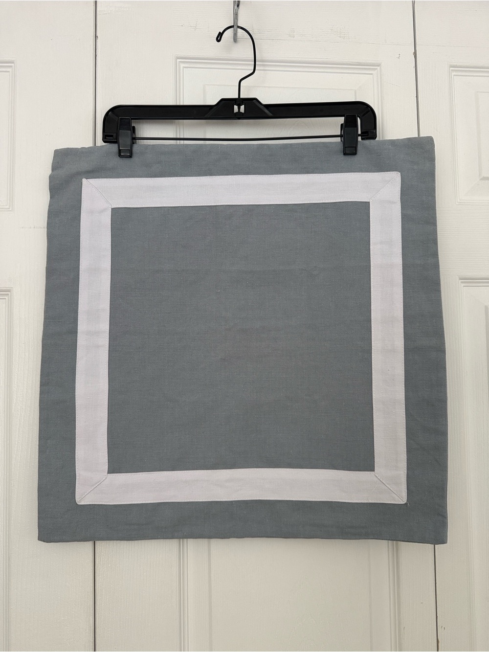 Ballard Designs Grayblue Accent Pillow with White Border 20x20